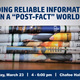 Finding Reliable Information in a "post-fact" world Finding Reliable Information in a "post-fact" world