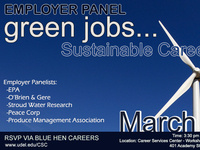 Employer Panel: Stroud Water Resource Center, O'Brien & Gere Environmental Consulting, EPA, Produce Marketing Association and the Peace Corp. Employer Panel: Stroud Water Resource Center, O'Brien & Gere Environmental Consulting, EPA, Produce Marketing Association and the Peace Corp.