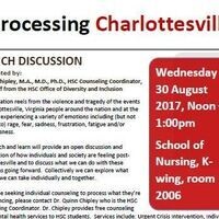 "Processing Charlottesville" - HSC Office of Diversity and Inclusion – Lunch Discussion "Processing Charlottesville" - HSC Office of Diversity and Inclusion – Lunch Discussion