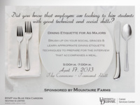 Dining Etiquette for Ag Majors Dining Etiquette for Ag Majors