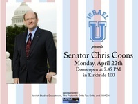 Chris Coons to Speak Chris Coons to Speak