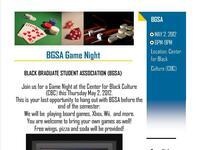 BGSA Game Night BGSA Game Night