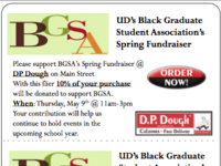 BGSA Spring Fundraiser – D.P. Dough BGSA Spring Fundraiser – D.P. Dough