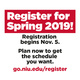 Register for Spring 2019 Classes