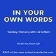 "In Your Own Words" Workshop