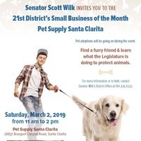 Join Senator Wilk to honor Pet Supply Santa Clarita - Small Business of the Month