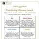 Call for Nominations - Contributing to Success Awards